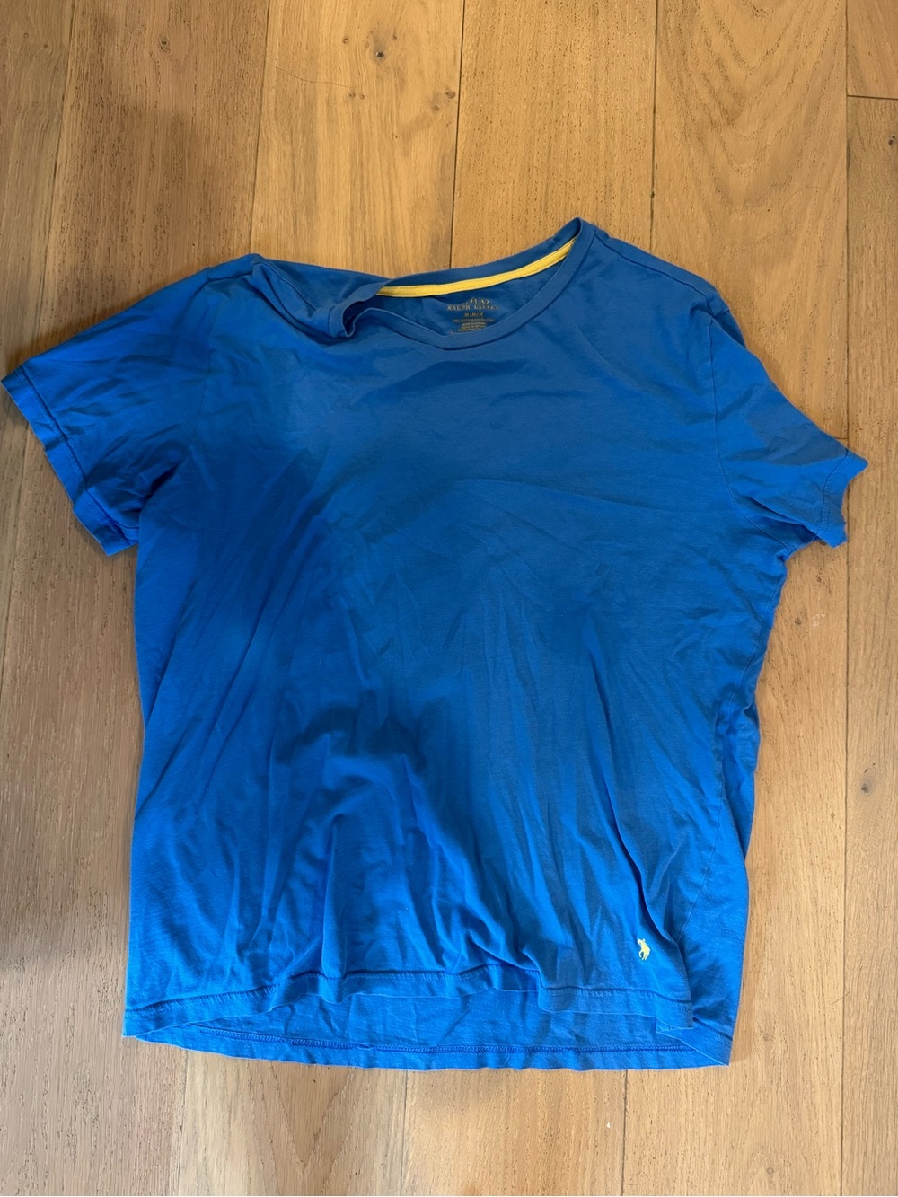 Polo by Ralph Lauren Blue Tee with Yellow Trim
